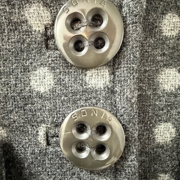 Sonia Rykiel Vintage 100% Wool Charcoal Polka Dot Blazer size 38 - Picture 11 of 15